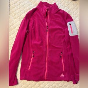 Pink Fleece Jacket with Zipper Pockets